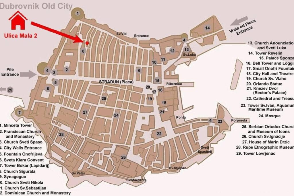 1-Bdrm With Terrace In The Old Town Leilighet Dubrovnik Eksteriør bilde